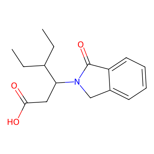 4-ethyl-3-(1-oxo-1,3-dihydro-2H-isoindol-2-yl)hexanoic acid structure