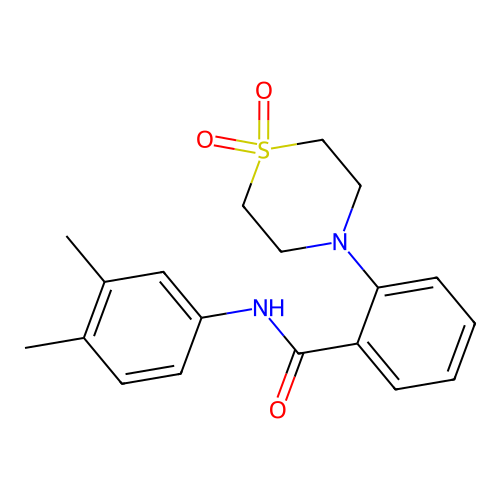 N-(3,4-dimethylphenyl)-2-(1,1-dioxo-1,4-thiazinan-4-yl)benzamide structure