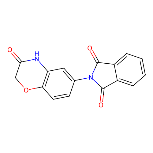 2-(3-oxo-3,4-dihydro-2H-1,4-benzoxazin-6-yl)-1H-isoindole-1,3(2H)-dione structure