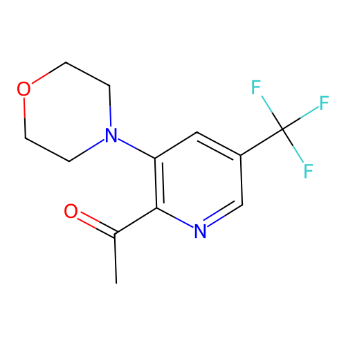 1-[3-Morpholino-5-(trifluoromethyl)-2-pyridinyl]-1-ethanone structure