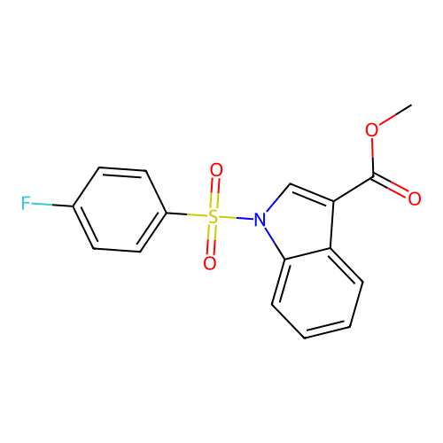 Methyl 1-(4-fluorophenyl)sulfonylindole-3-carboxylate structure