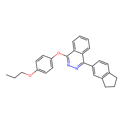 1-(2,3-dihydro-1H-inden-5-yl)-4-(4-propoxyphenoxy)phthalazine structure