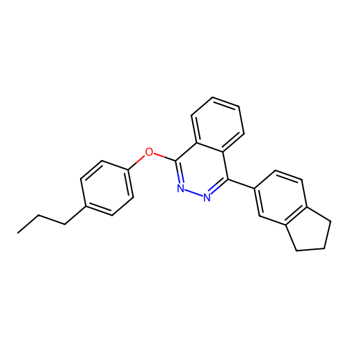 1-(2,3-dihydro-1H-inden-5-yl)-4-(4-propylphenoxy)phthalazine structure