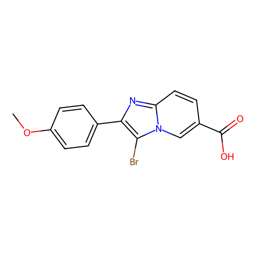 3-Bromo-2-(4-methoxyphenyl)imidazo[1,2-a]pyridine-6-carboxylic acid structure