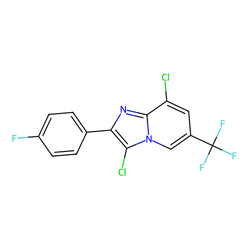 3,8-Dichloro-2-(4-fluorophenyl)-6-(trifluoromethyl)imidazo[1,2-a]pyridine structure