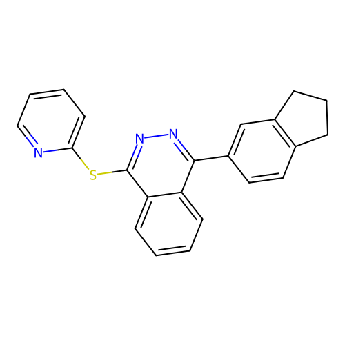 4-(2,3-dihydro-1H-inden-5-yl)-1-phthalazinyl 2-pyridinyl sulfide structure