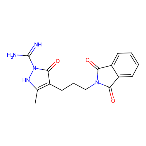 4-(3-(1,3-Dioxoisoindolin-2-yl)propyl)-3-methyl-5-oxo-2,5-dihydro-1H-pyrazole-1-carboximidamide structure