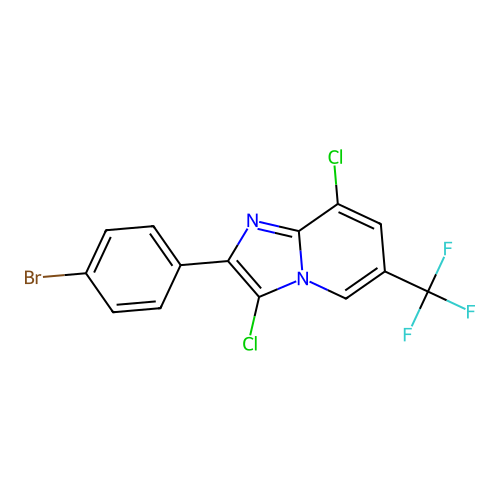 2-(4-Bromophenyl)-3,8-dichloro-6-(trifluoromethyl)imidazo[1,2-a]pyridine structure