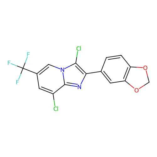 2-(1,3-Benzodioxol-5-yl)-3,8-dichloro-6-(trifluoromethyl)imidazo[1,2-a]pyridine structure