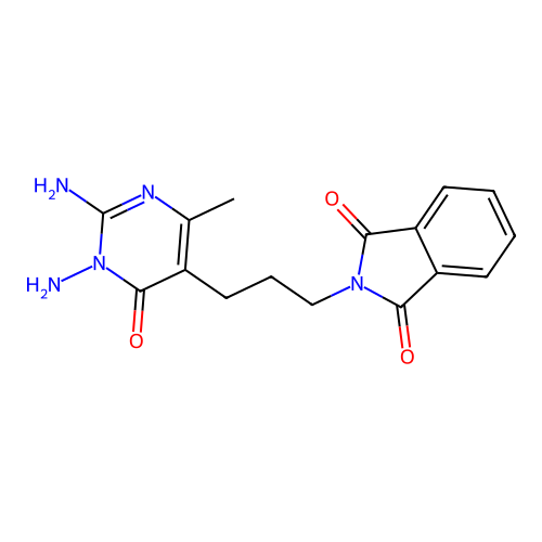 2-[3-(1,2-diamino-4-methyl-6-oxo-1,6-dihydro-5-pyrimidinyl)propyl]-1H-isoindole-1,3(2H)-dione structure