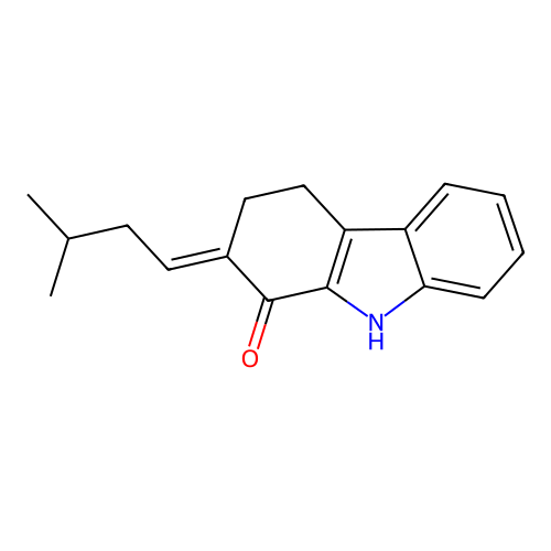 2-(3-methylbutylidene)-2,3,4,9-tetrahydro-1H-carbazol-1-one structure