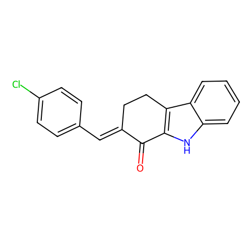 2-[(4-chlorophenyl)methylidene]-4,9-dihydro-3H-carbazol-1-one structure