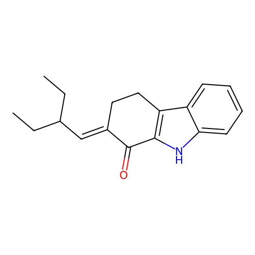 2-[(Z)-2-ethylbutylidene]-4,9-dihydro-1H-carbazol-1(3H)-one structure
