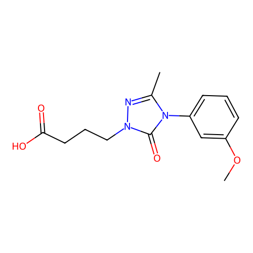 4-[4-(3-methoxyphenyl)-3-methyl-5-oxo-4,5-dihydro-1H-1,2,4-triazol-1-yl]butanoic acid structure