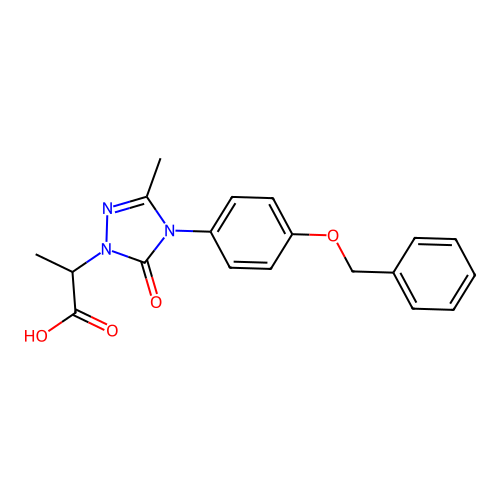 2-{4-[4-(benzyloxy)phenyl]-3-methyl-5-oxo-4,5-dihydro-1H-1,2,4-triazol-1-yl}propanoic acid structure