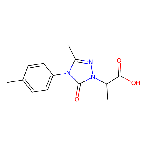 2-[3-methyl-4-(4-methylphenyl)-5-oxo-4,5-dihydro-1H-1,2,4-triazol-1-yl]propanoic acid structure