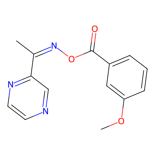 (1-Pyrazin-2-ylethylideneamino) 3-methoxybenzoate structure