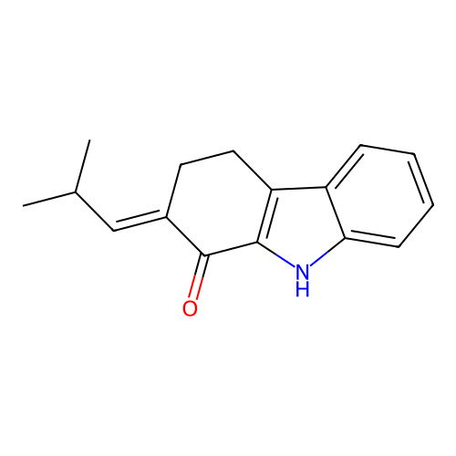 2-(2-methylpropylidene)-2,3,4,9-tetrahydro-1H-carbazol-1-one structure