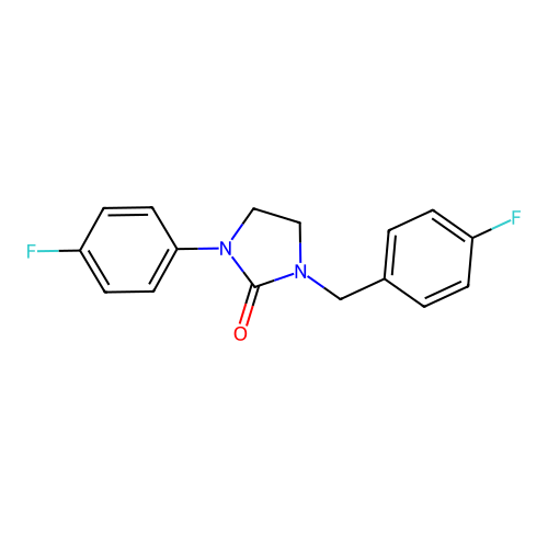 1-(4-fluorobenzyl)-3-(4-fluorophenyl)tetrahydro-2H-imidazol-2-one structure