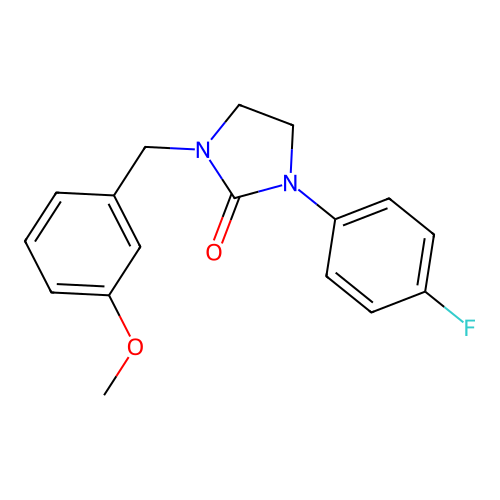 1-(4-fluorophenyl)-3-(3-methoxybenzyl)tetrahydro-2H-imidazol-2-one structure
