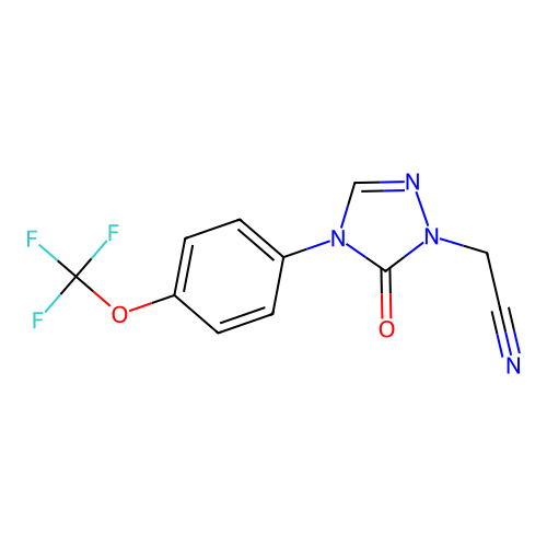 2-{5-oxo-4-[4-(trifluoromethoxy)phenyl]-4,5-dihydro-1H-1,2,4-triazol-1-yl}acetonitrile structure