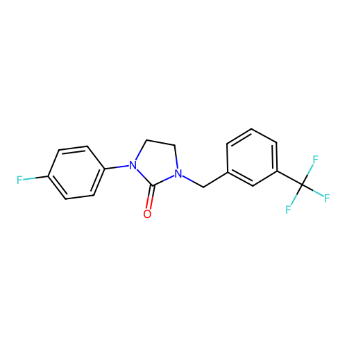 1-(4-fluorophenyl)-3-[3-(trifluoromethyl)benzyl]tetrahydro-2H-imidazol-2-one structure