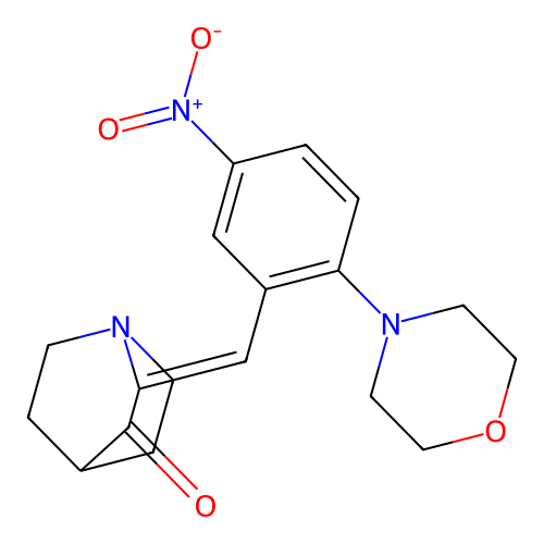 2-[(2-Morpholin-4-yl-5-nitrophenyl)methylidene]-1-azabicyclo[2.2.2]octan-3-one structure