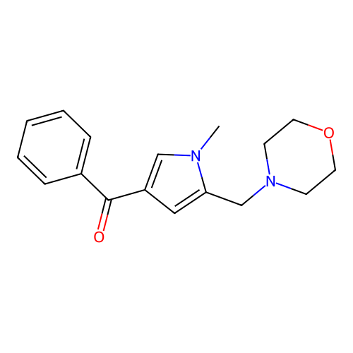 [1-methyl-5-(morpholinomethyl)-1H-pyrrol-3-yl](phenyl)methanone structure