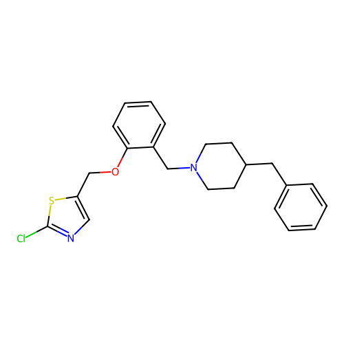 2-[(4-Benzylpiperidino)methyl]phenyl (2-chloro-1,3-thiazol-5-yl)methyl ether structure