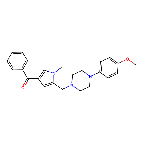 (5-{[4-(4-methoxyphenyl)piperazino]methyl}-1-methyl-1H-pyrrol-3-yl)(phenyl)methanone structure