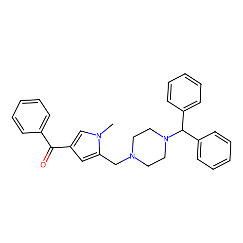 {5-[(4-benzhydrylpiperazino)methyl]-1-methyl-1H-pyrrol-3-yl}(phenyl)methanone structure