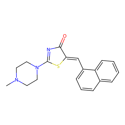 2-(4-Methylpiperazin-1-yl)-5-(naphthalen-1-ylmethylidene)-1,3-thiazol-4-one structure
