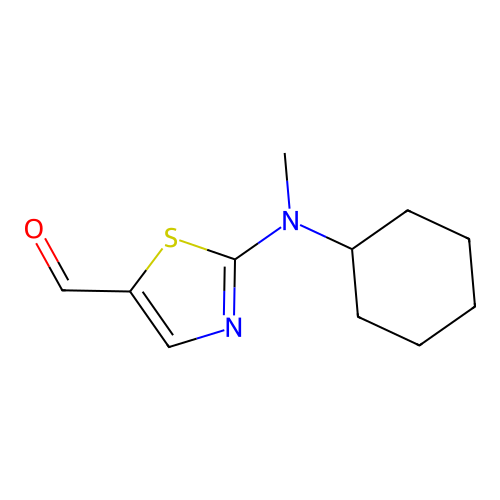 2-[Cyclohexyl(methyl)amino]-1,3-thiazole-5-carbaldehyde structure
