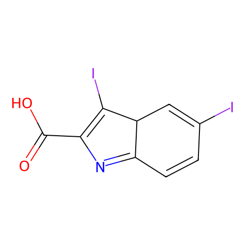 3,5-diiodo-3aH-indole-2-carboxylic Acid structure