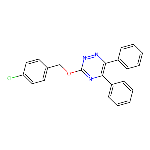 3-[(4-Chlorophenyl)methoxy]-5,6-diphenyl-1,2,4-triazine structure