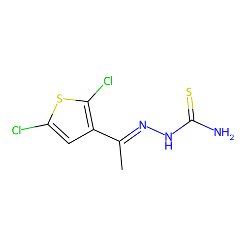 2-[1-(2,5-Dichloro-3-thienyl)ethylidene]-1-hydrazinecarbothioamide structure