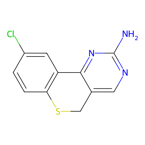 9-chloro-5H-thiochromeno[4,3-d]pyrimidin-2-amine structure