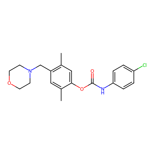 2,5-dimethyl-4-(morpholinomethyl)phenyl N-(4-chlorophenyl)carbamate structure