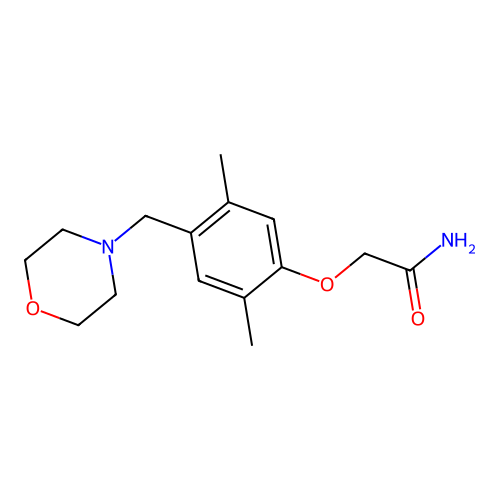 2-[2,5-Dimethyl-4-(morpholin-4-ylmethyl)phenoxy]acetamide structure