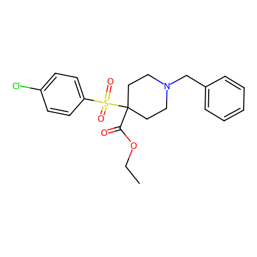 Ethyl 1-benzyl-4-[(4-chlorophenyl)sulfonyl]-4-piperidinecarboxylate structure