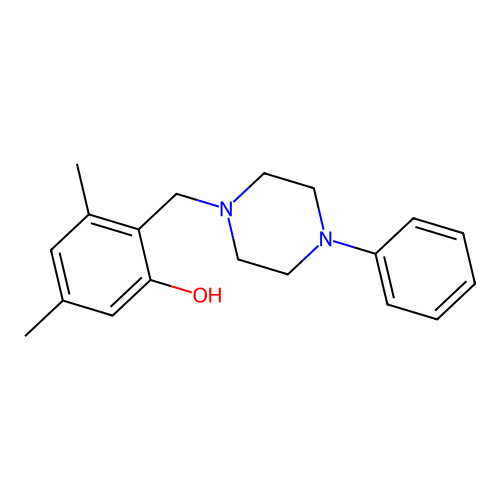 3,5-Dimethyl-2-[(4-phenylpiperazin-1-yl)methyl]phenol structure