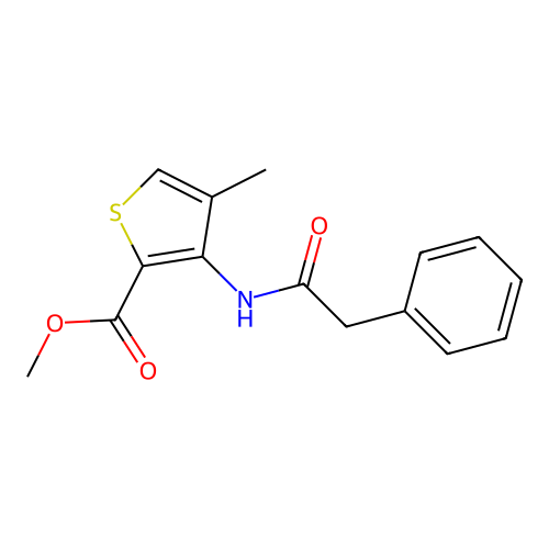 Methyl 4-methyl-3-[(2-phenylacetyl)amino]-2-thiophenecarboxylate structure