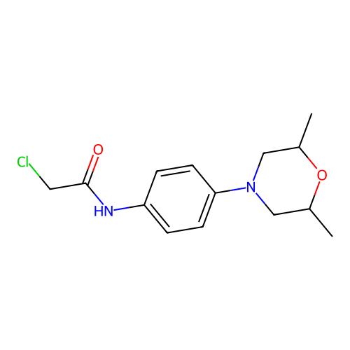 2-chloro-N-[4-(2,6-dimethylmorpholin-4-yl)phenyl]acetamide structure