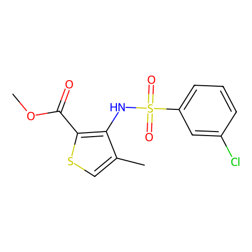 Methyl 3-{[(3-chlorophenyl)sulfonyl]amino}-4-methyl-2-thiophenecarboxylate structure