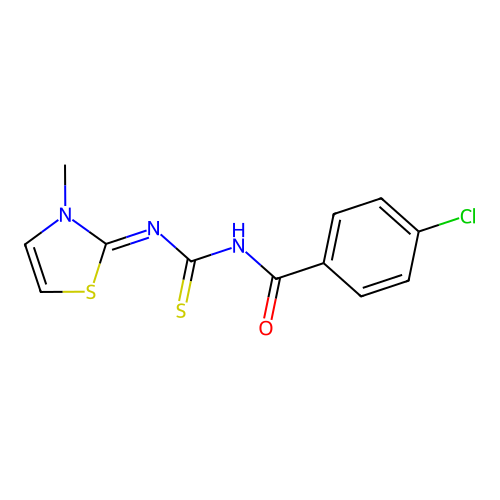 N-(4-chlorobenzoyl)-N'-[3-methyl-1,3-thiazol-2(3H)-yliden]thiourea structure