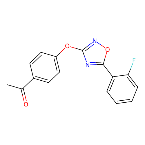 1-(4-{[5-(2-Fluorophenyl)-1,2,4-oxadiazol-3-yl]oxy}phenyl)-1-ethanone structure