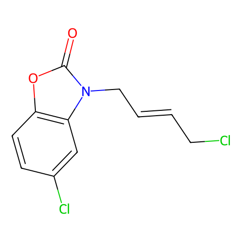 5-Chloro-3-(4-chlorobut-2-en-1-yl)-2,3-dihydro-1,3-benzoxazol-2-one structure
