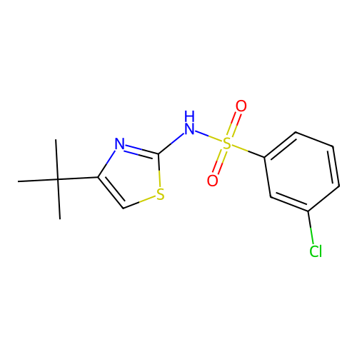N-[4-(tert-butyl)-1,3-thiazol-2-yl]-3-chlorobenzenesulfonamide structure