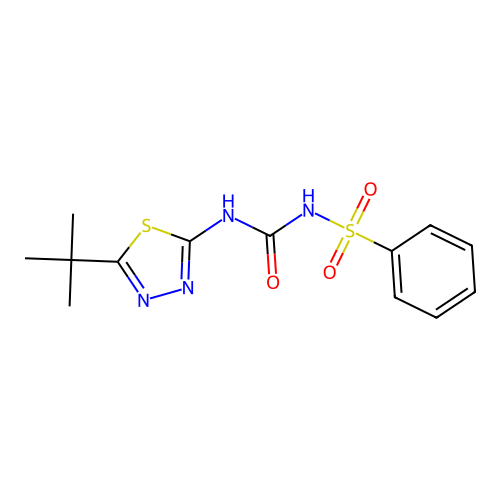 1-(Benzenesulfonyl)-3-(5-tert-butyl-1,3,4-thiadiazol-2-yl)urea structure