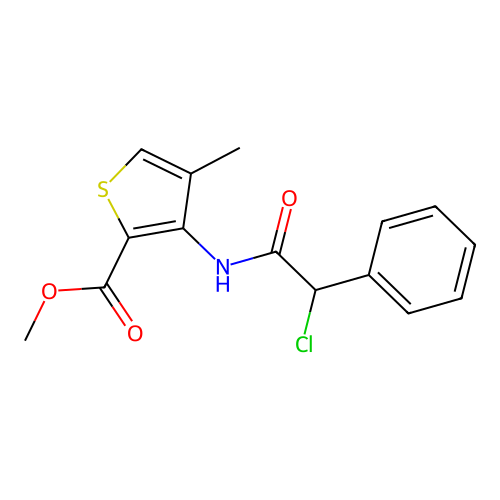 Methyl 3-[(2-chloro-2-phenylacetyl)amino]-4-methyl-2-thiophenecarboxylate structure